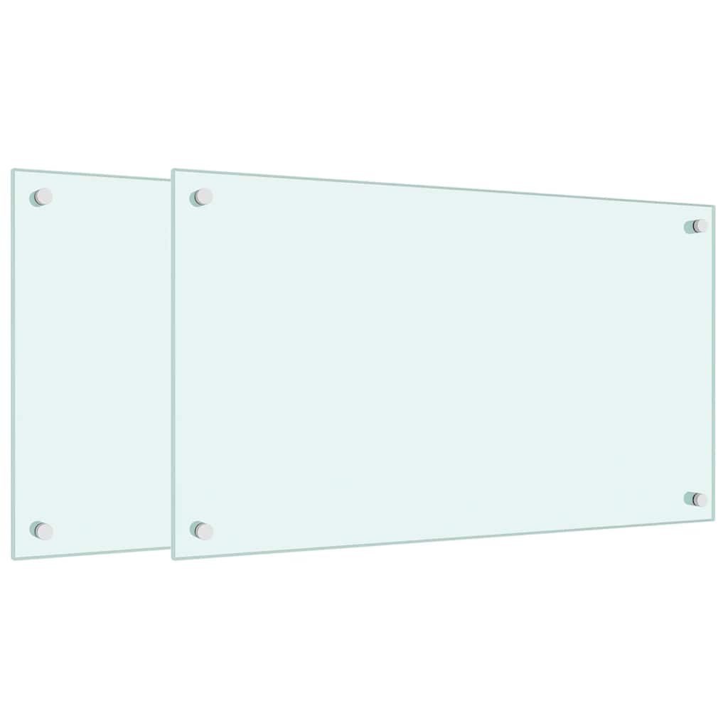 Kitchen Backsplashes 2 pcs White 70x40 cm Tempered Glass